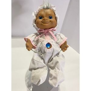 VTG 90S ACE NOVELTY TREASURE TROLL 10" BABY NEWBORN TROLL BLUE EYES & HAIR